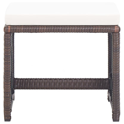 Tuinkrukken Met Kussens Poly Rattan Bruin