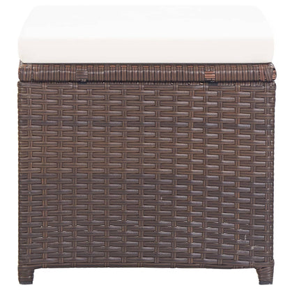 Tuinkrukken Met Kussens Poly Rattan Bruin