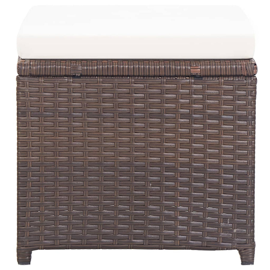 Tuinkrukken Met Kussens Poly Rattan Bruin
