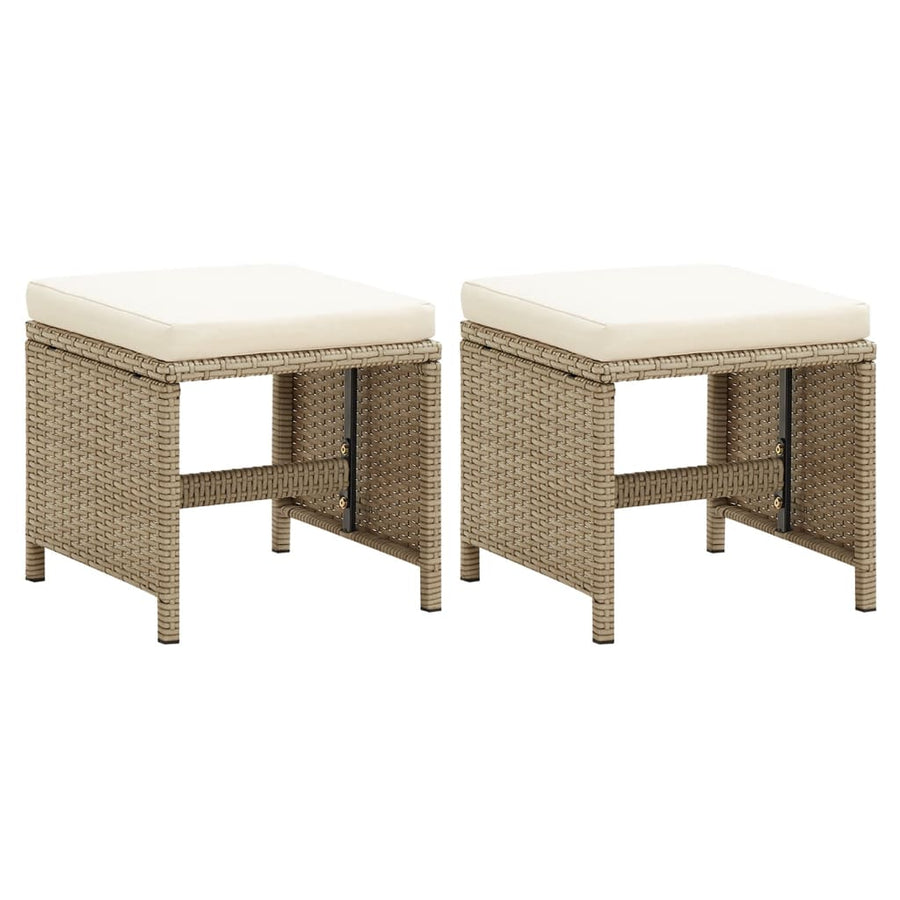 Tuinkrukken Met Kussens Poly Rattan Beige