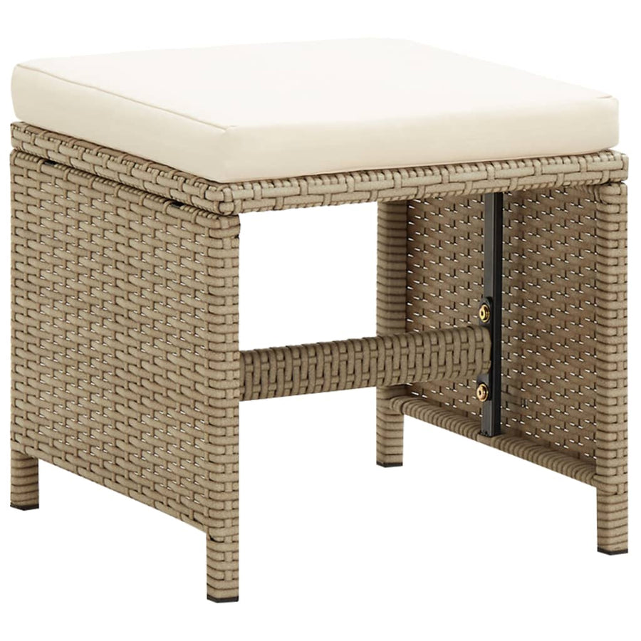 Tuinkrukken Met Kussens Poly Rattan Beige