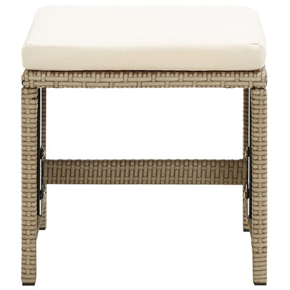 Tuinkrukken Met Kussens Poly Rattan Beige