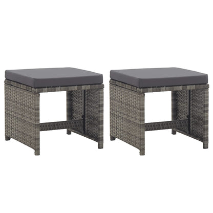 Tuinkrukken 2 St Met Kussens Poly Rattan Antraciet