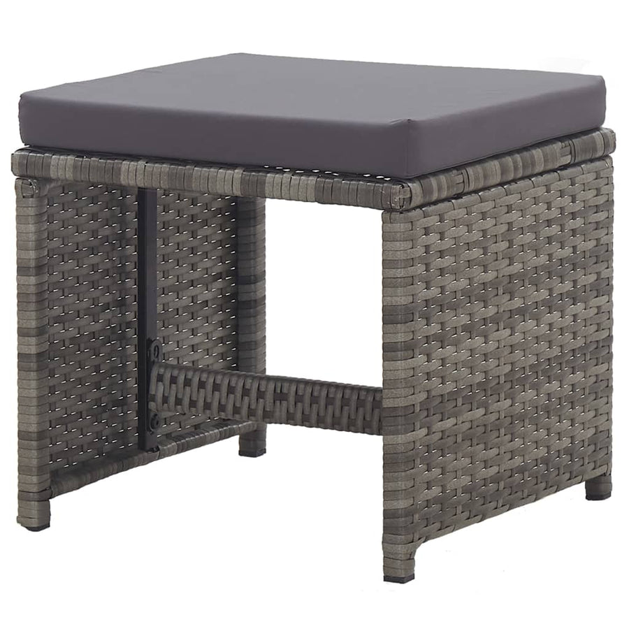 Tuinkrukken 2 St Met Kussens Poly Rattan Antraciet