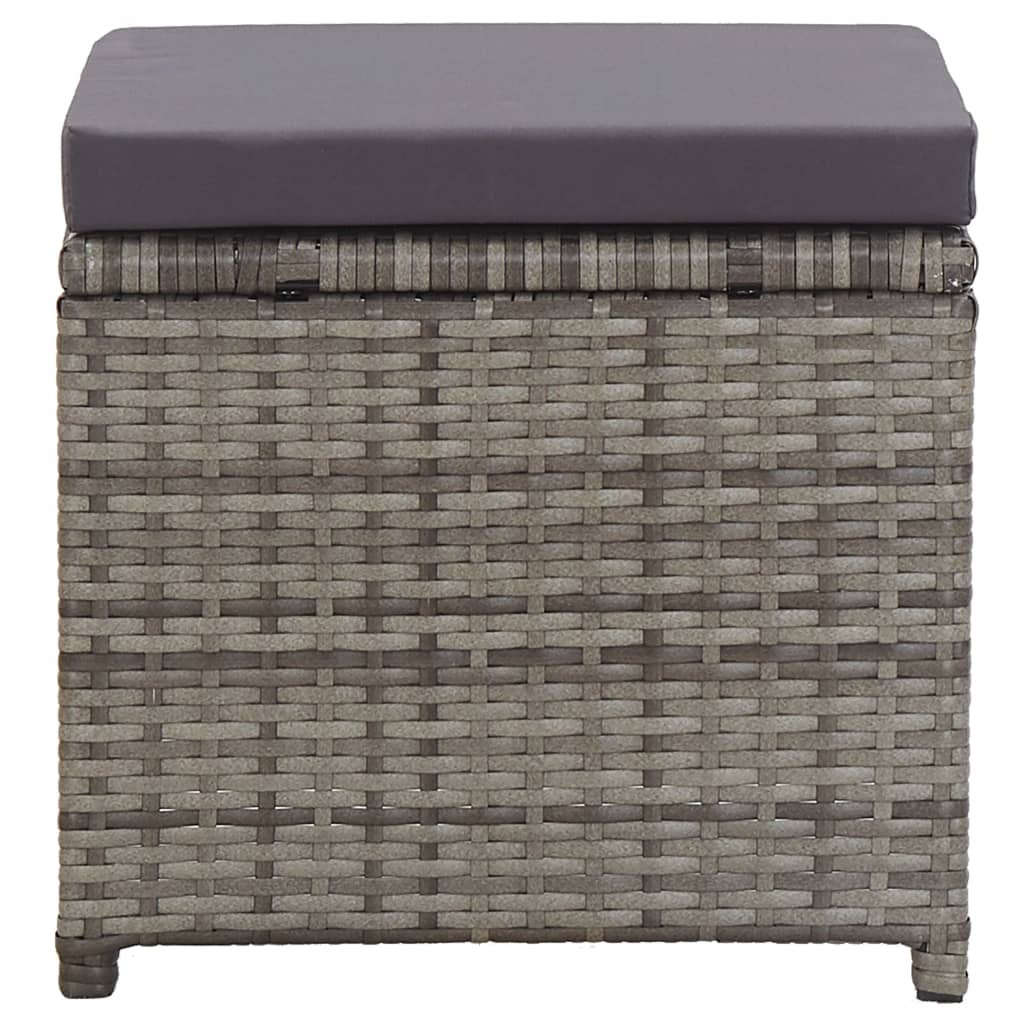 Tuinkrukken 2 St Met Kussens Poly Rattan Antraciet