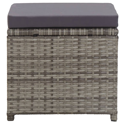 Tuinkrukken 2 St Met Kussens Poly Rattan Antraciet
