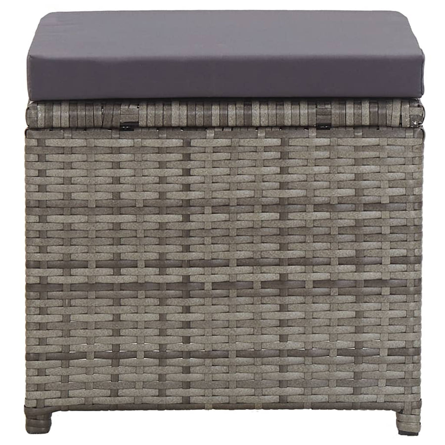 Tuinkrukken 2 St Met Kussens Poly Rattan Antraciet