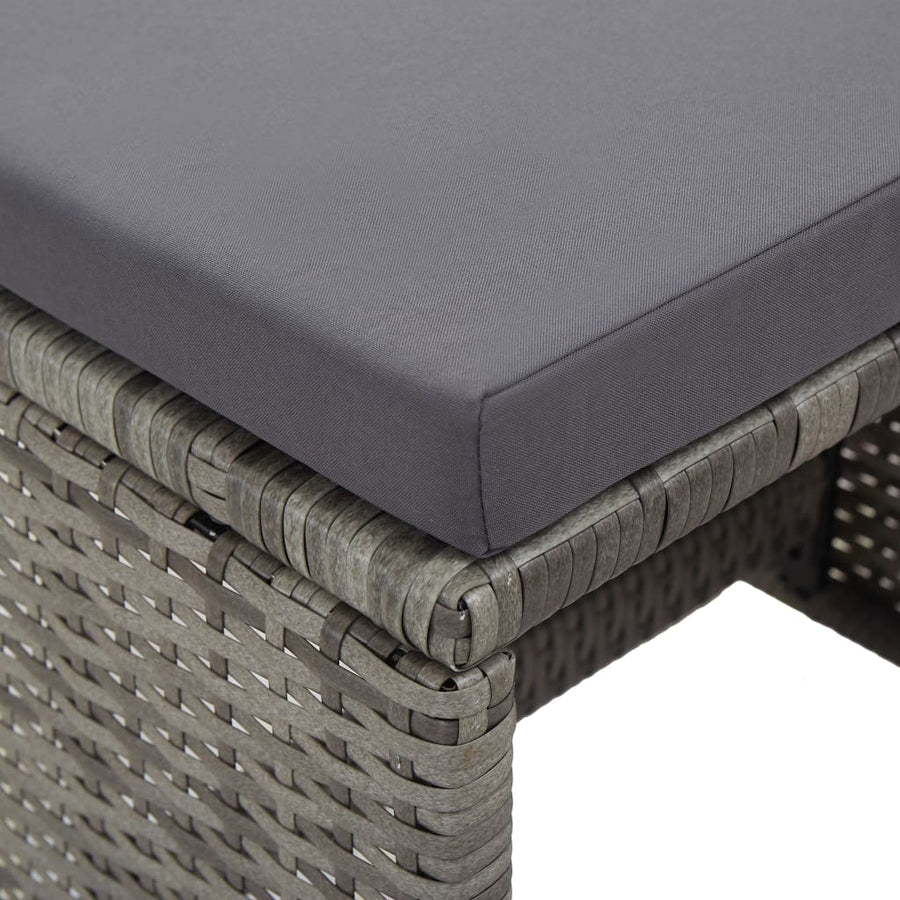 Tuinkrukken 2 St Met Kussens Poly Rattan Antraciet