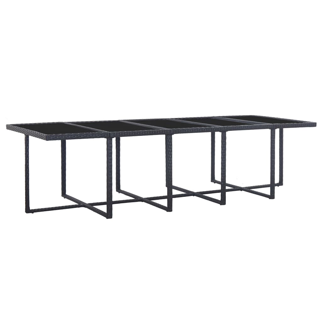 5-Delige Tuinset Met Kussens Poly Rattan Zwart en wit 10x Fauteuil + 4x voetensteun + Tafel