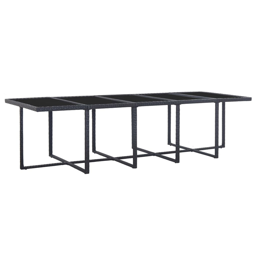 5-Delige Tuinset Met Kussens Poly Rattan Zwart en wit 10x Fauteuil + 4x voetensteun + Tafel