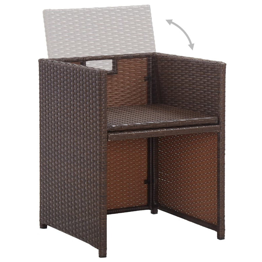 15-Delige Tuinset Met Kussens Poly Rattan Bruin Bruin