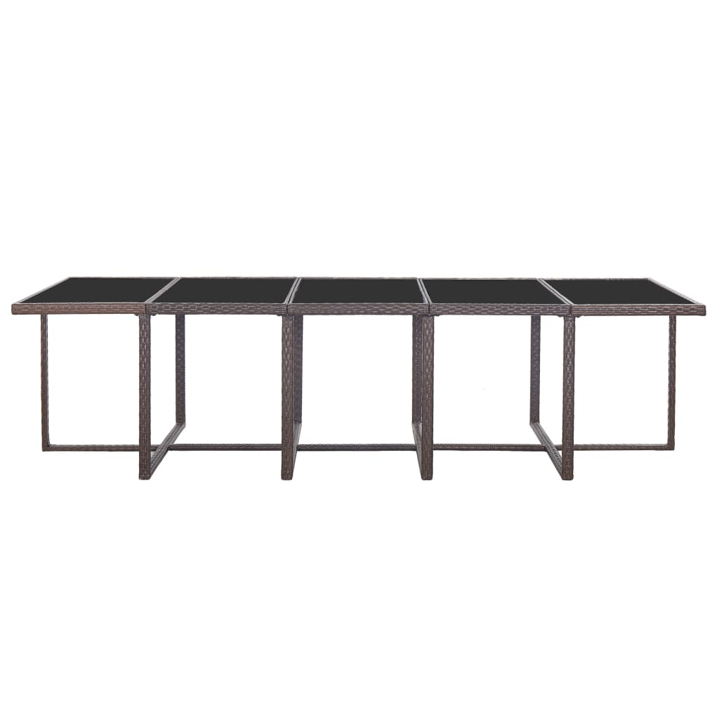15-Delige Tuinset Met Kussens Poly Rattan Bruin Bruin