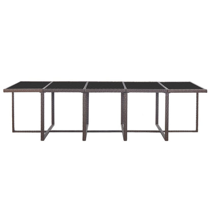 15-Delige Tuinset Met Kussens Poly Rattan Bruin Bruin