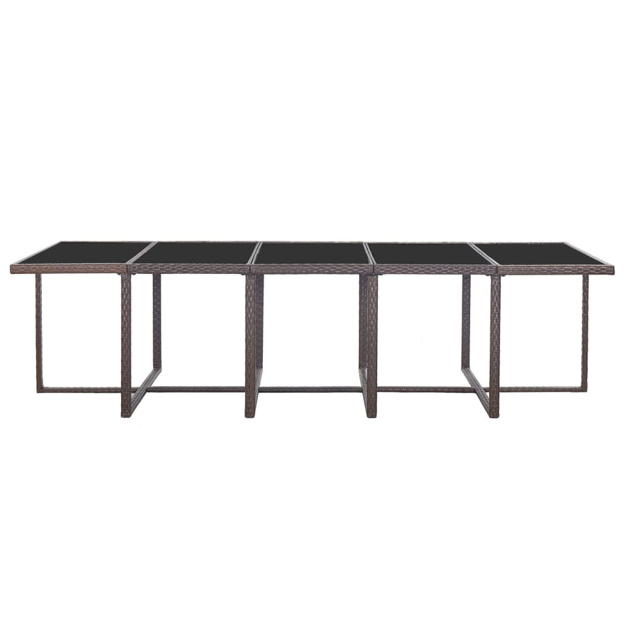 15-Delige Tuinset Met Kussens Poly Rattan Bruin Bruin