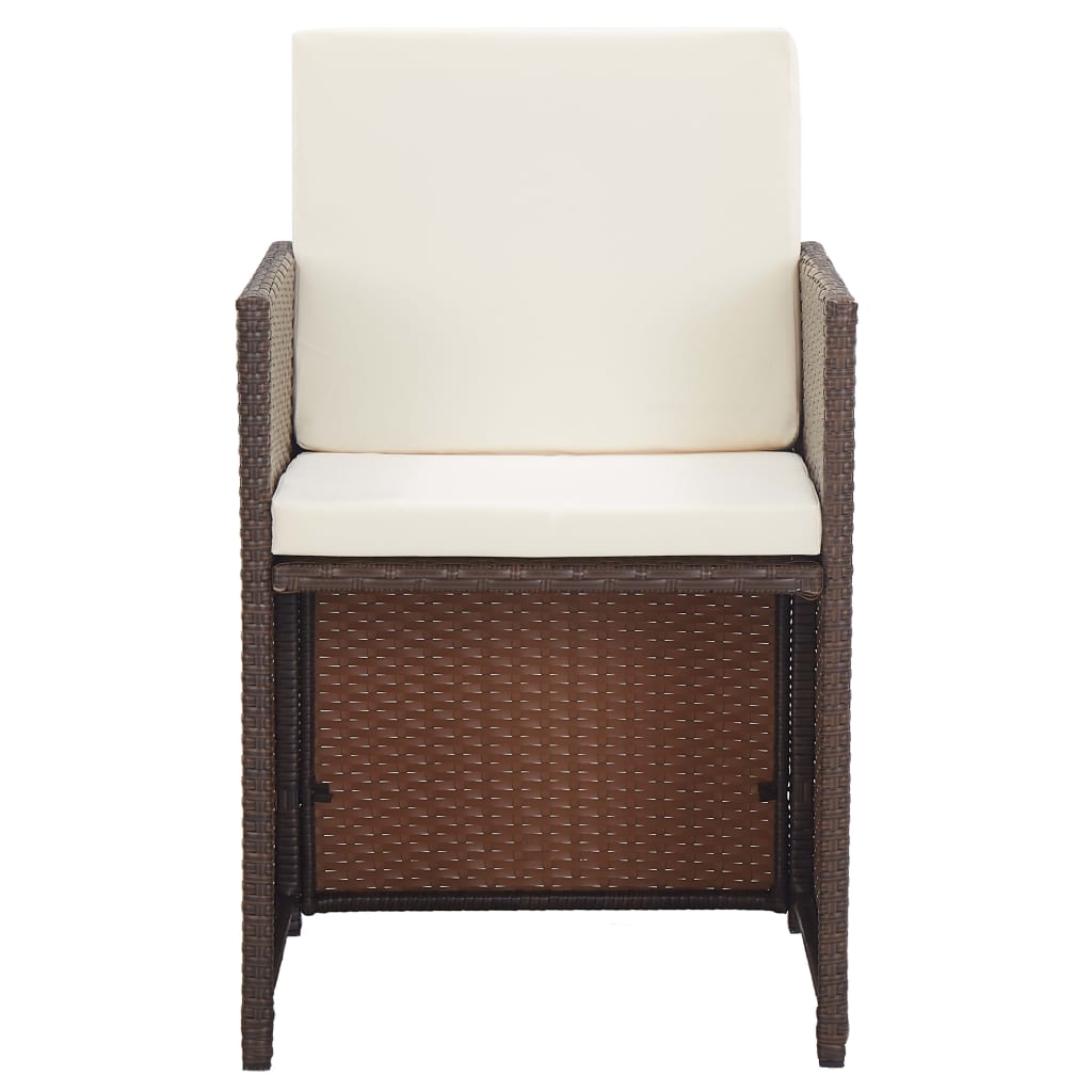 15-Delige Tuinset Met Kussens Poly Rattan Bruin Bruin