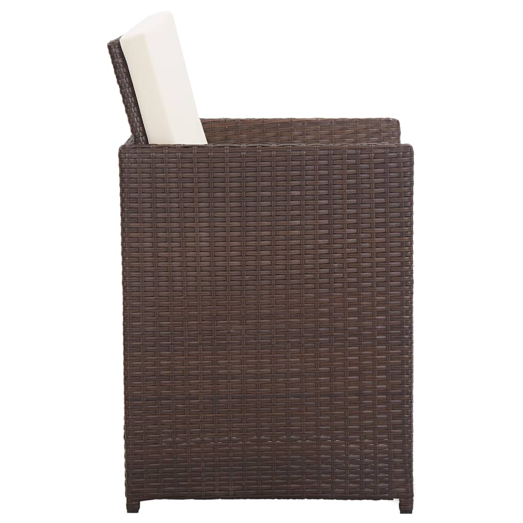 15-Delige Tuinset Met Kussens Poly Rattan Bruin Bruin