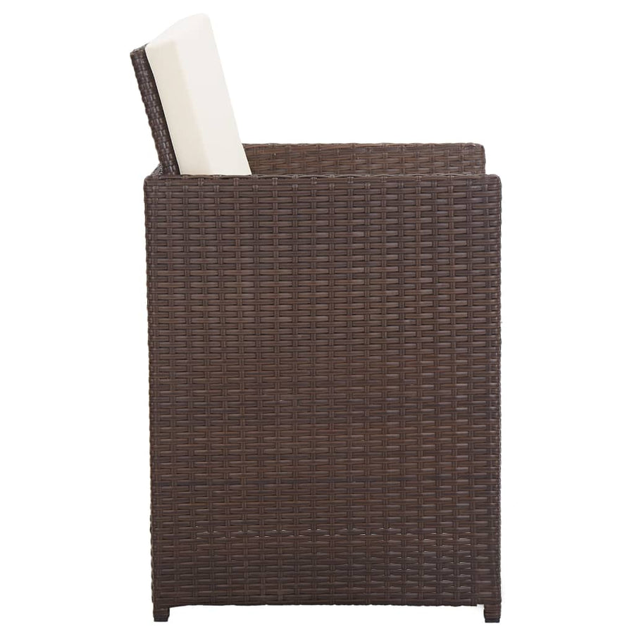 15-Delige Tuinset Met Kussens Poly Rattan Bruin Bruin