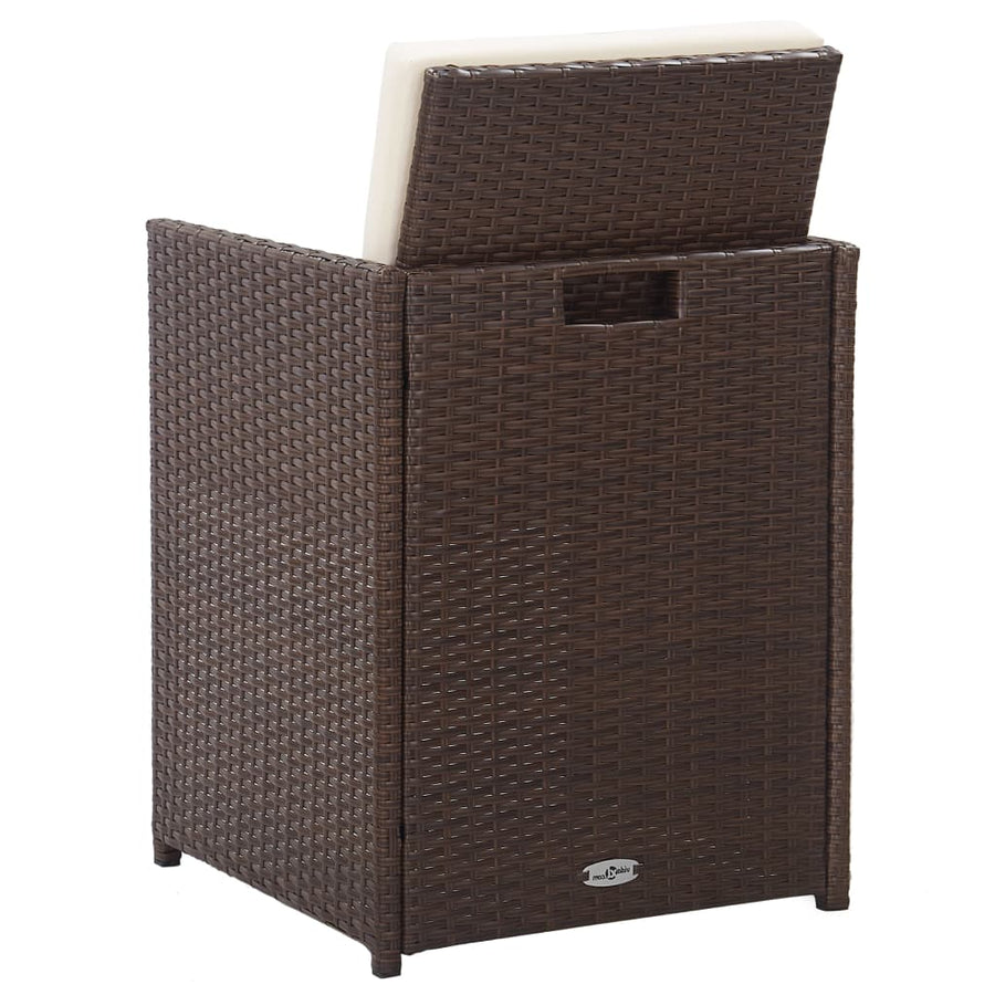 15-Delige Tuinset Met Kussens Poly Rattan Bruin Bruin