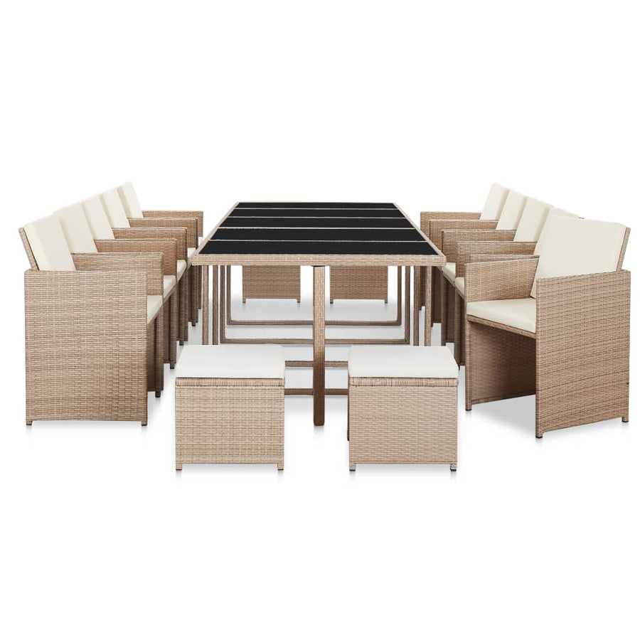 15-Delige Tuinset Met Kussens Poly Rattan 1