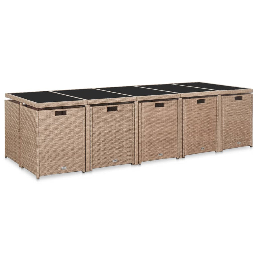 15-Delige Tuinset Met Kussens Poly Rattan 1