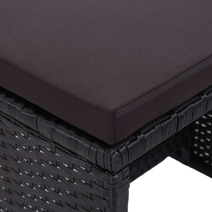 15-Delige Tuinset Met Kussens Poly Rattan Zwart 1