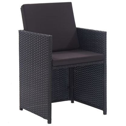 15-Delige Tuinset Met Kussens Poly Rattan Zwart 1