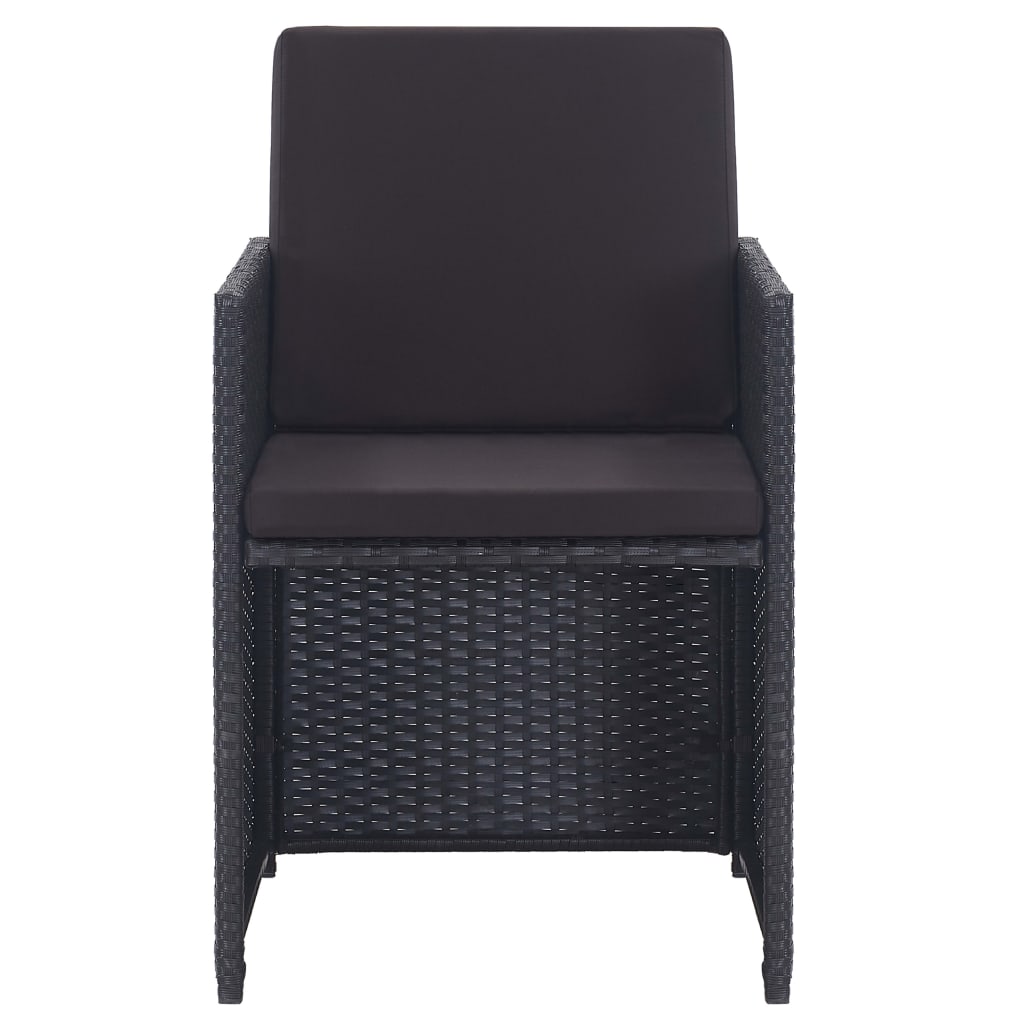 15-Delige Tuinset Met Kussens Poly Rattan Zwart 1