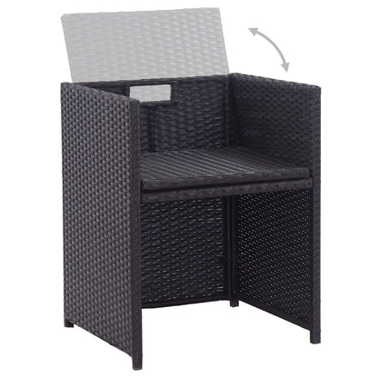 15-Delige Tuinset Met Kussens Poly Rattan Zwart 1