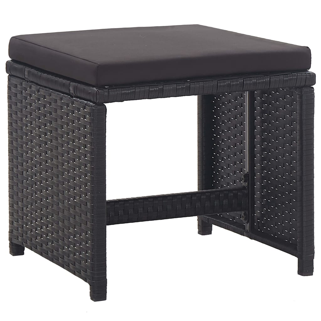 15-Delige Tuinset Met Kussens Poly Rattan Zwart 1