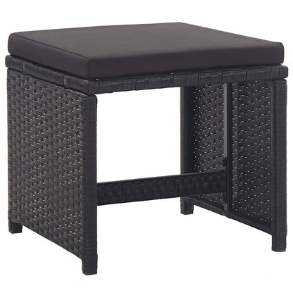 15-Delige Tuinset Met Kussens Poly Rattan Zwart 1