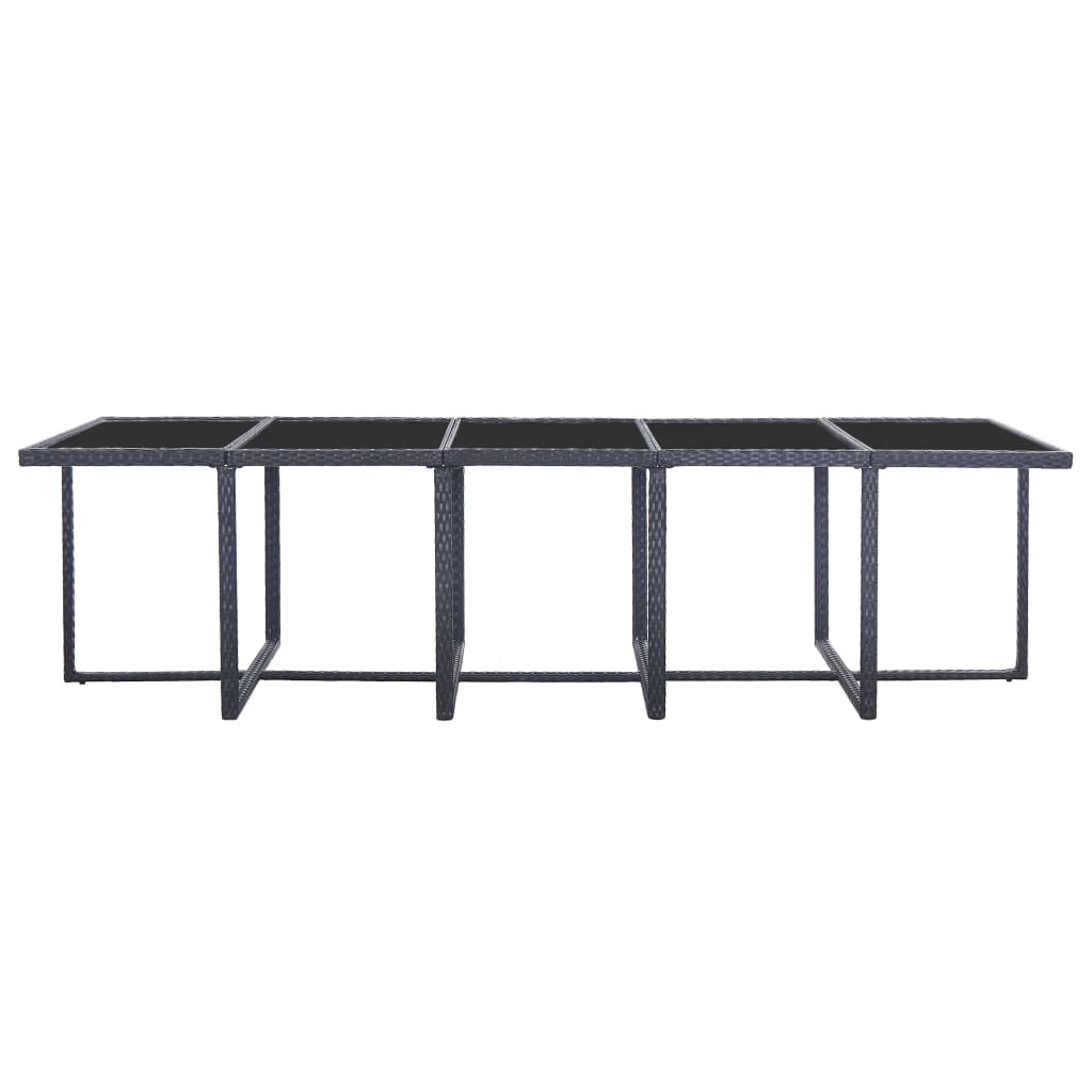 15-Delige Tuinset Met Kussens Poly Rattan Zwart 1