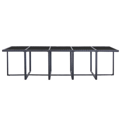 15-Delige Tuinset Met Kussens Poly Rattan Zwart 1
