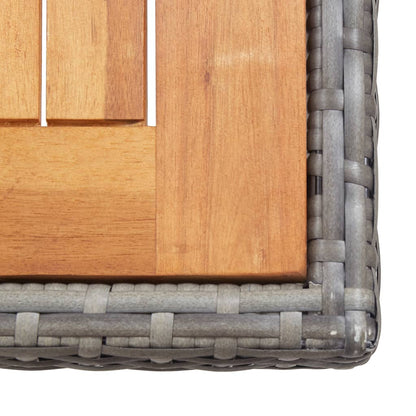 15-Delige Tuinset Met Kussens Poly Rattan Antraciet Antraciet en bruin 10x Fauteuil + 4x voetensteun + Tafel