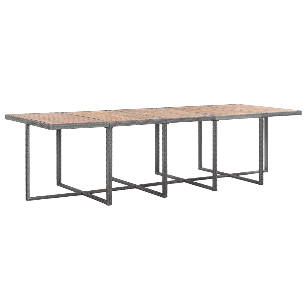 15-Delige Tuinset Met Kussens Poly Rattan Antraciet Antraciet en bruin 10x Fauteuil + 4x voetensteun + Tafel