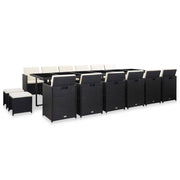 Tuinset poly rattan 17-delig zwart