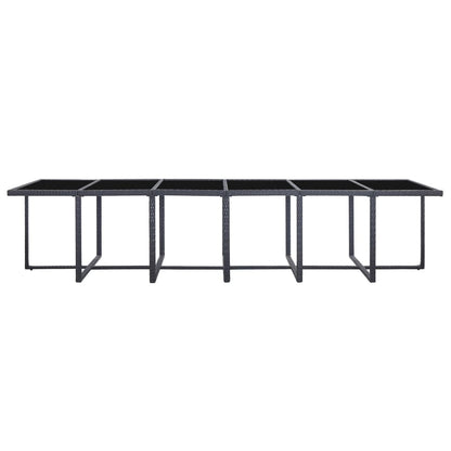 17-delige Tuinset met kussens poly rattan zwart