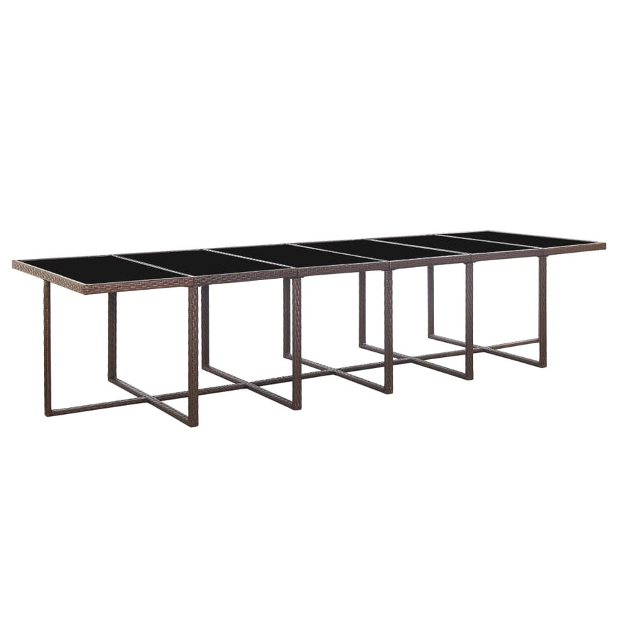 17-Delige Tuinset Met Kussens Poly Rattan Bruin Bruin en zwart