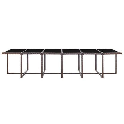 17-Delige Tuinset Met Kussens Poly Rattan Bruin Bruin en zwart