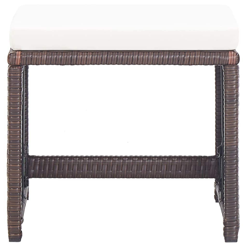 17-Delige Tuinset Met Kussens Poly Rattan Bruin Bruin en zwart
