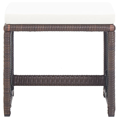 17-Delige Tuinset Met Kussens Poly Rattan Bruin Bruin en zwart