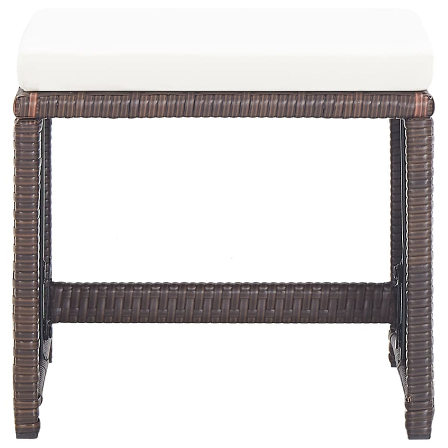 17-Delige Tuinset Met Kussens Poly Rattan Bruin Bruin en zwart