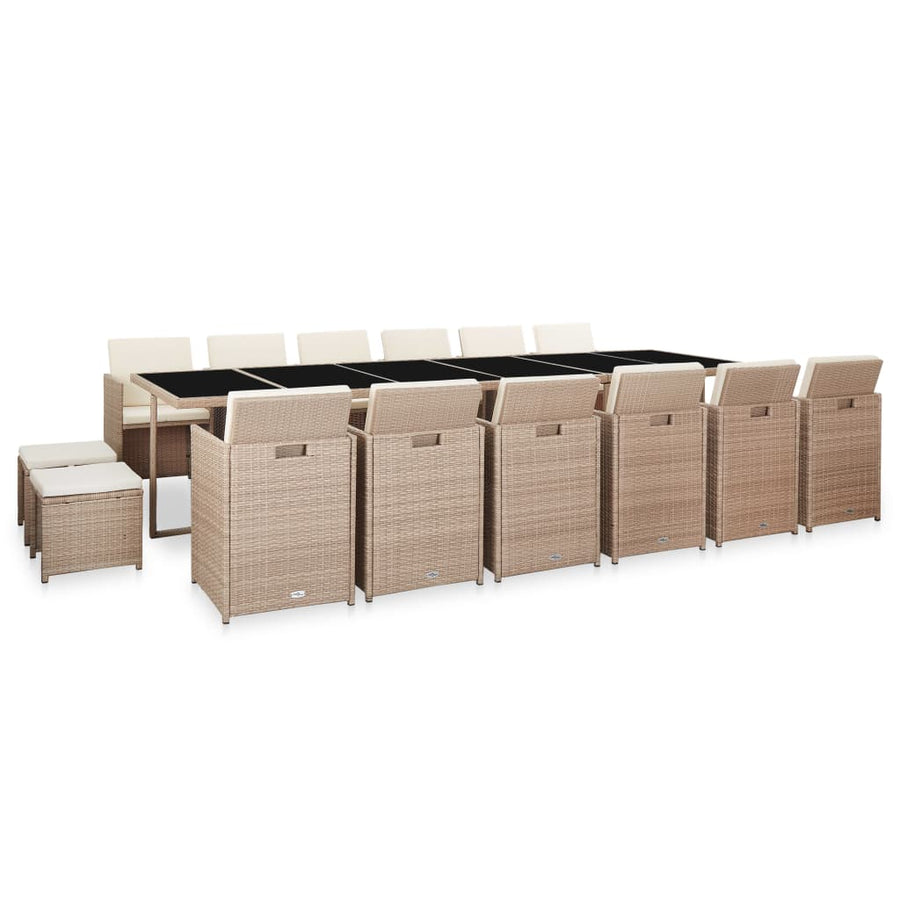 17-Delige Tuinset Met Kussens Poly Rattan 13