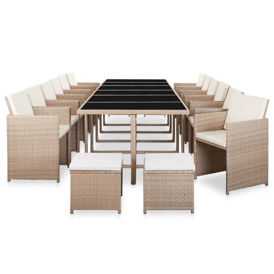 17-Delige Tuinset Met Kussens Poly Rattan 13