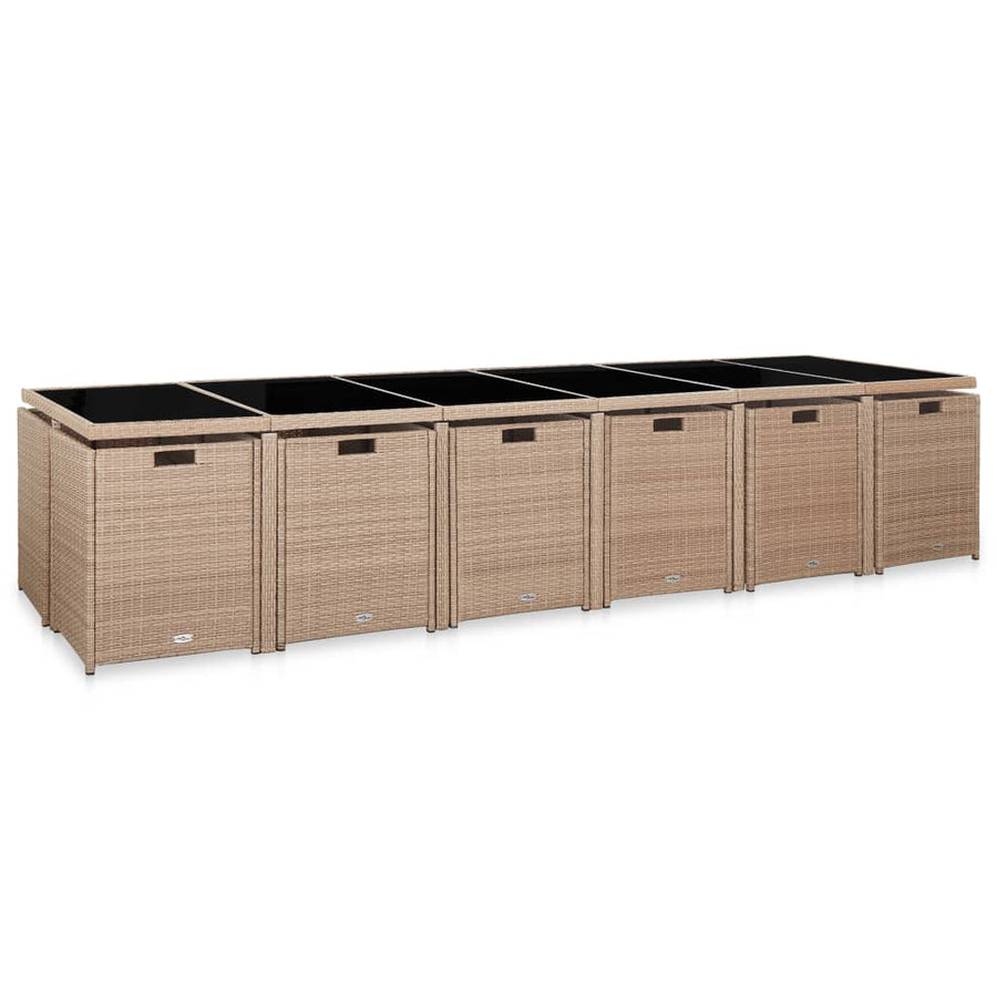 17-Delige Tuinset Met Kussens Poly Rattan 13