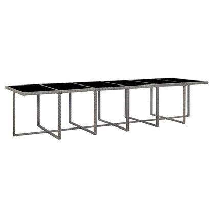 17-delige Tuinset met kussens poly rattan grijs