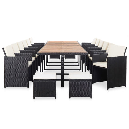 17-Delige Tuinset Met Kussens Poly Rattan 13