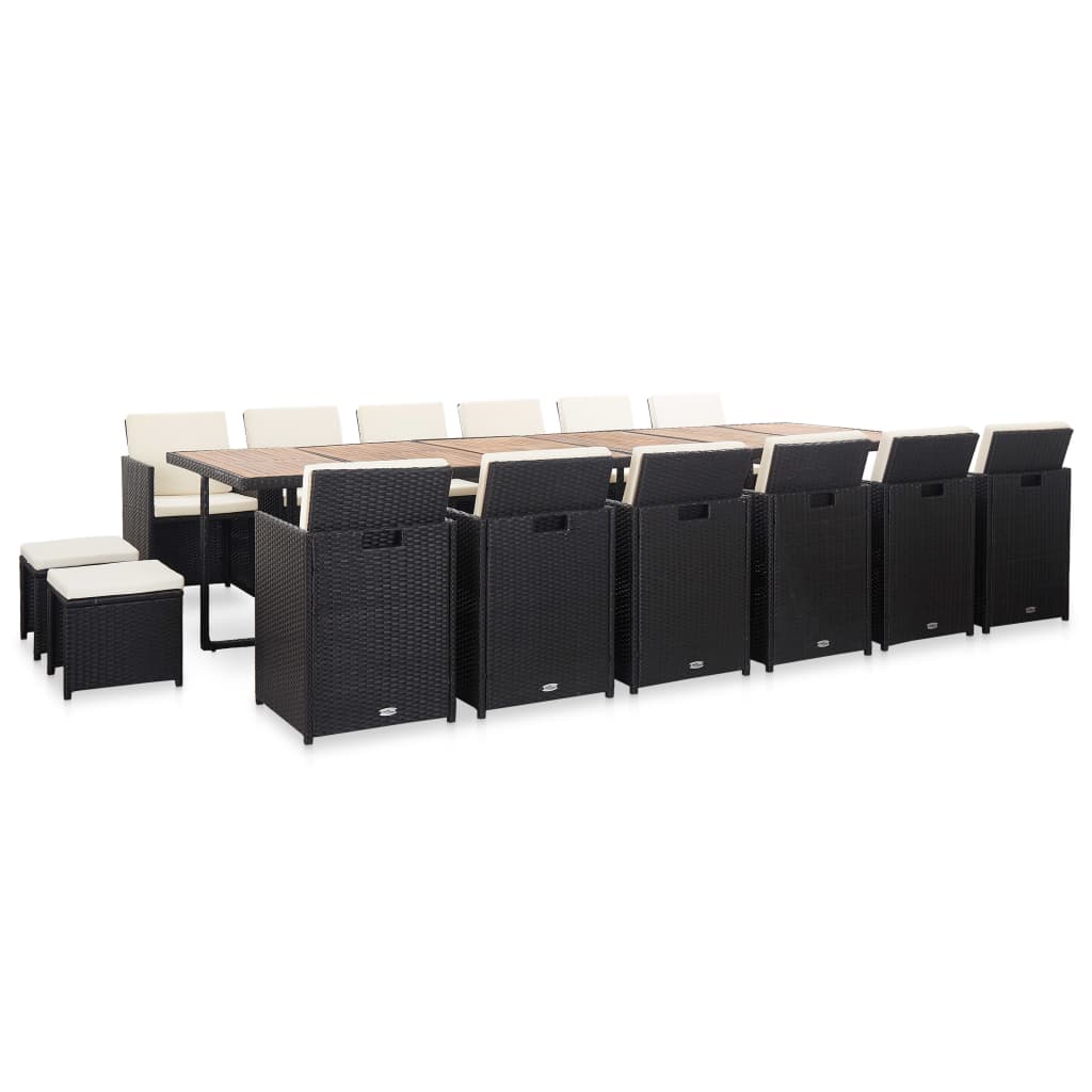 17-Delige Tuinset Met Kussens Poly Rattan 13