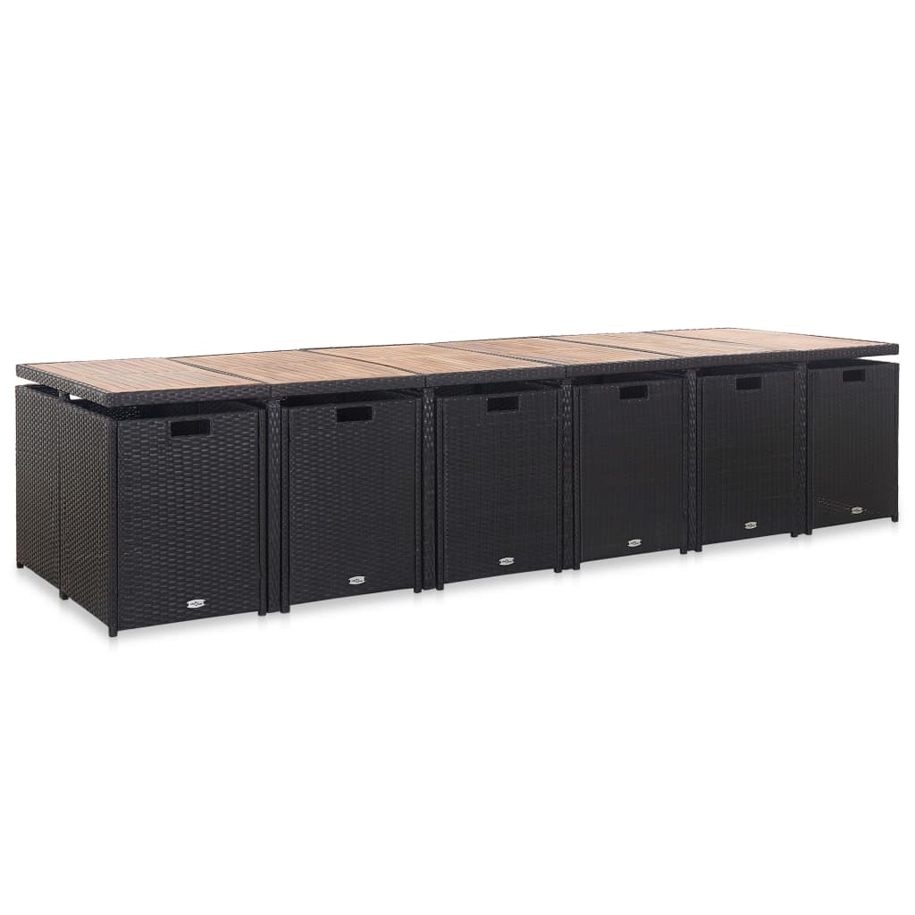 17-Delige Tuinset Met Kussens Poly Rattan 13