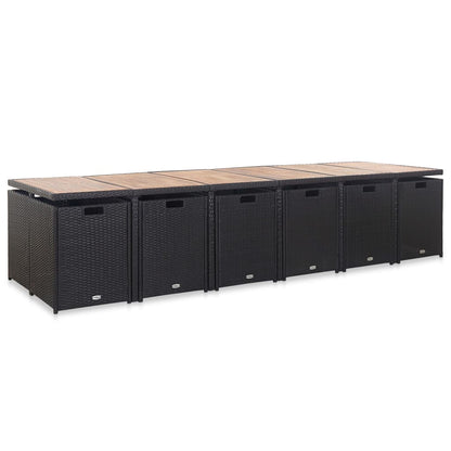 17-Delige Tuinset Met Kussens Poly Rattan 13