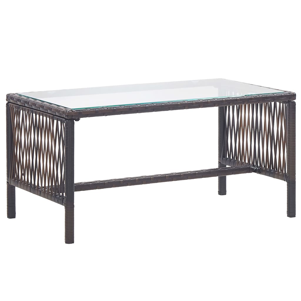 -Delige Loungeset Met Kussens Poly Rattan Bruin